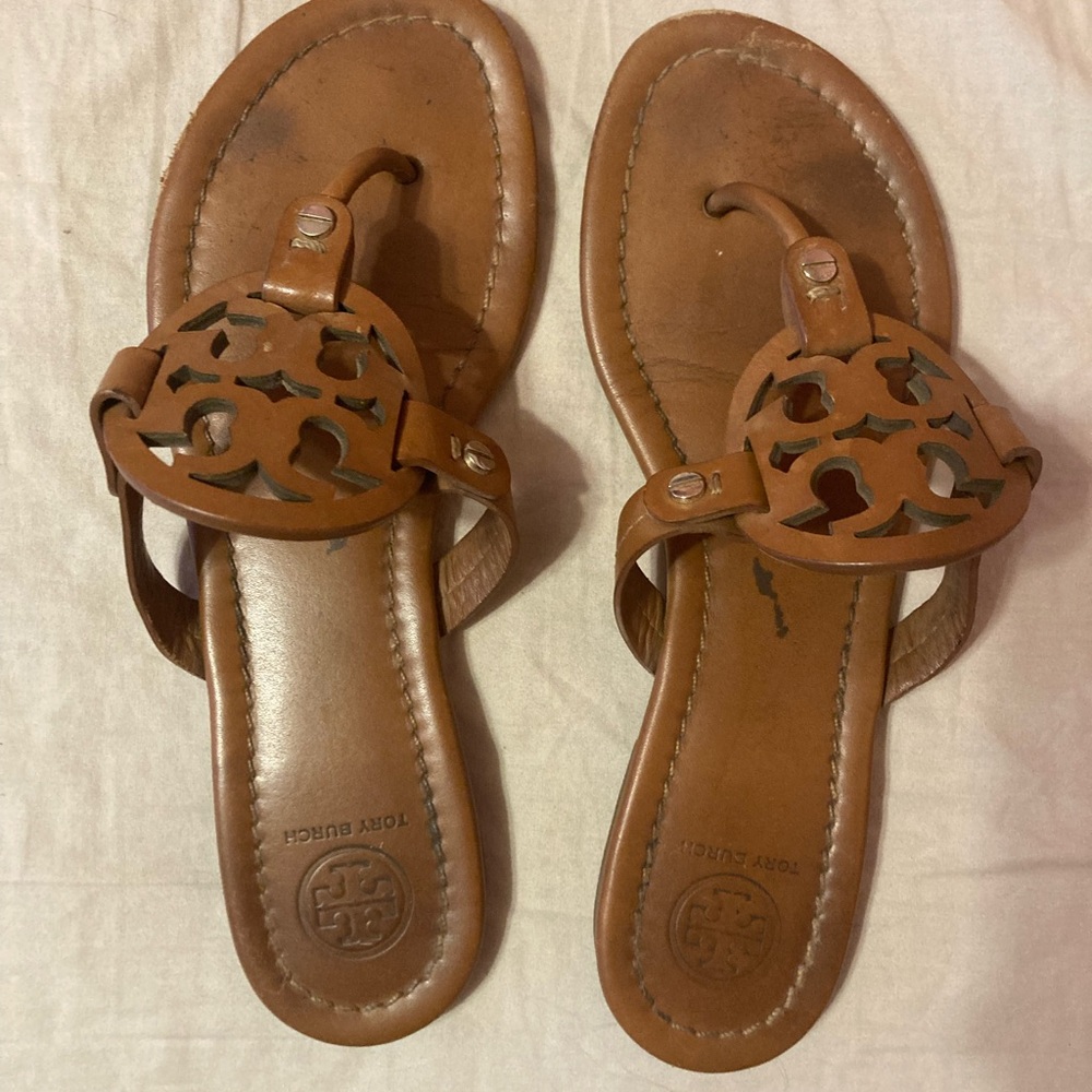 Tory Burch Brown Leather Sandals